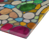 Farbenfrohe Kies Mosaik Kunst Schneidebrett (Ecke)
