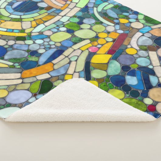Farbenfrohe Kies Mosaik Kunst Sherpadecke (3/4)