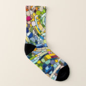 Farbenfrohe Kies Mosaik Kunst Socken (Rechts - Außen)