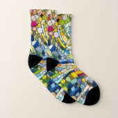 Farbenfrohe Kies Mosaik Kunst Socken (Paar)