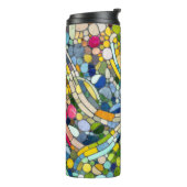 Farbenfrohe Kies Mosaik Kunst Thermosbecher (Nach links gedreht)