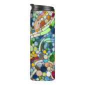 Farbenfrohe Kies Mosaik Kunst Thermosbecher (Nach rechts gedreht)