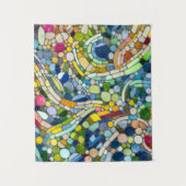 Farbenfrohe Kies Mosaik Kunst Wandteppich (Vorderseite)