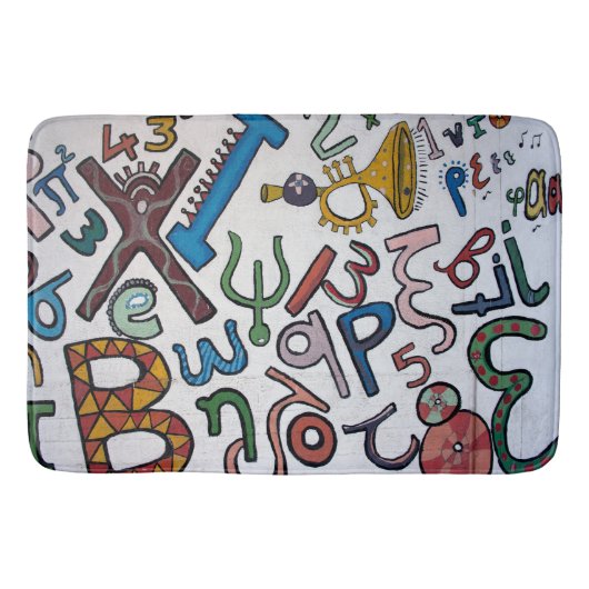 Farbenfrohe Kinder ABC Badematte (Vorderseite)