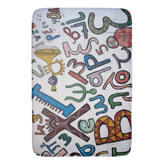 Farbenfrohe Kinder ABC Badematte (Vorderseite Vertikal)