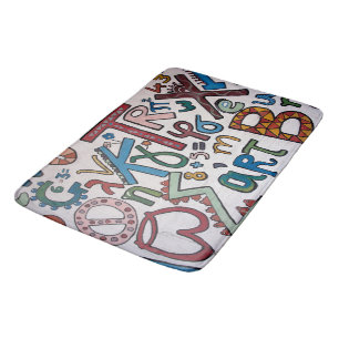 Farbenfrohe Kinder ABC Badematte