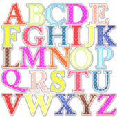 Farbenfrohe Kinder Alphabet Learning Vinyls Aufkleber (Vorderseite)