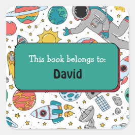 Farbenfrohe Kinder Außenraummuster Personalisiert Quadratischer Aufkleber