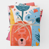 Farbenfrohe Kinder-GIF Geschenkpapier Set (Beispiel)