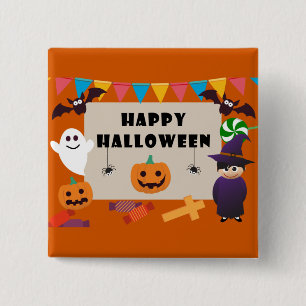 Farbenfrohe Kinder Kostüm Halloween-Party Button