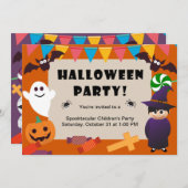 Farbenfrohe Kinder Kostüm Halloween-Party Einladun Einladung (Vorne/Hinten)
