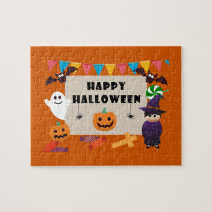 Farbenfrohe Kinder Kostüm Halloween-Party Puzzle