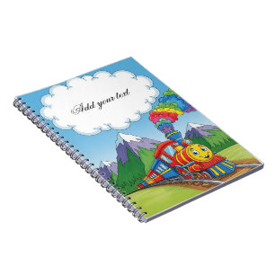 Farbenfrohe Kinder-Notebook - Cartoon Bahnübergang Notizblock