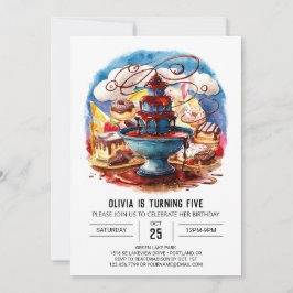 Farbenfrohe Kinder Schokolade Geburtstag Einladung