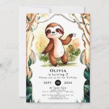 Farbenfrohe Kinder Sloth Birthday