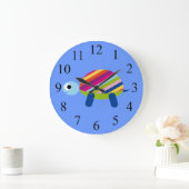 Farbenfrohe Kinder Turtle Clock Große Wanduhr (Zuhause)