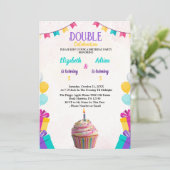 Farbenfrohe Kinder zum Geburtstag Einladung (Stehend Vorderseite)