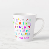 Farbenfrohe Kinderbriefe, Zahlen und Schulmaterial Milchtasse (Rechts)