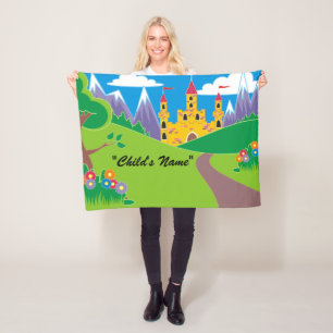 Farbenfrohe KinderBurg Design Fleece Blanket