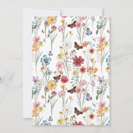 Farbenfrohe Kinderdusche Einladung (Rückseite)