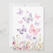 Farbenfrohe Kinderdusche Einladung mit Schmetterli (Rückseite)