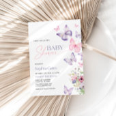 Farbenfrohe Kinderdusche Einladung mit Schmetterli