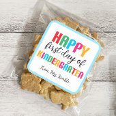 Farbenfrohe Kindergartensticker (Platz) Quadratischer Aufkleber