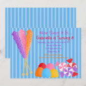 Farbenfrohe Kindergeburtstag-Einladung Einladung (Vorne/Hinten)