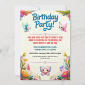Farbenfrohe Kindergeburtstag Party Einladung (Vorderseite)
