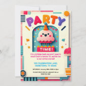 Farbenfrohe Kindergeburtstag Party Einladung (Vorderseite)