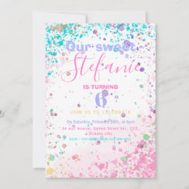 Farbenfrohe Kindergeburtstag Party Einladung