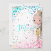 Farbenfrohe Kindergeburtstag Party Einladung (Rückseite)