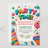 Farbenfrohe Kindergeburtstag Party Einladung (Vorderseite)