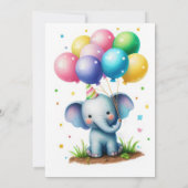 Farbenfrohe Kindergeburtstag Party Einladung (Rückseite)