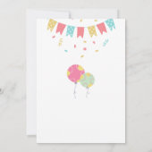 Farbenfrohe Kindergeburtstag Party Einladung (Rückseite)