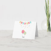 Farbenfrohe Kindergeburtstag Party Karte (Rückseite)