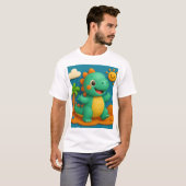 Farbenfrohe Kindergestaltung eines Baby-Dinosaurie T-Shirt (Vorne ganz)