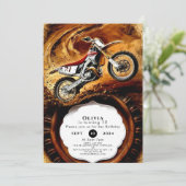 Farbenfrohe Kindermotorrad zum Geburtstag Einladung (Stehend Vorderseite)