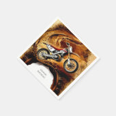 Farbenfrohe Kindermotorrad zum Geburtstag Serviette (Ecke)