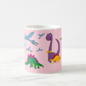 Farbenfrohe Kindername Dinosaurier Pastel Pink Tas Kaffeetasse (Mittel)