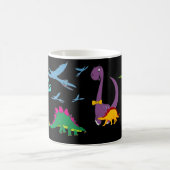 Farbenfrohe Kindername Dinosaurier Schwarze Tasse (Mittel)