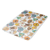 Farbenfrohe Kindersafari-Muster Tierzuchtzone Badematte (Schrägansicht)