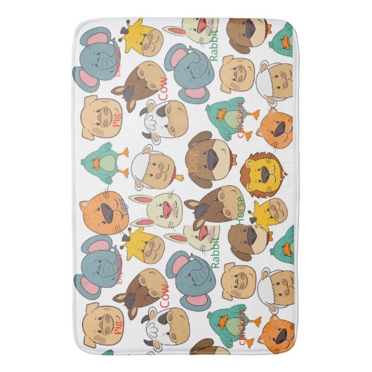 Farbenfrohe Kindersafari-Muster Tierzuchtzone Badematte (Vorderseite Vertikal)