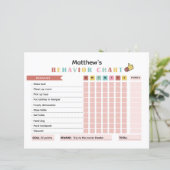 Farbenfrohe KinderVerhaltensdiagramm zur Verbesser (Stehend Vorderseite)