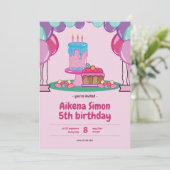 Farbenfrohe Kindheit Einladung (Stehend Vorderseite)