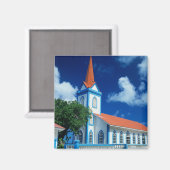Farbenfrohe Kirche auf der Insel Tahaa Magnet (Vorderseite/Rückseite)