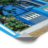 Farbenfrohe Kirche auf der Insel Tahaa Poster (Ecke)