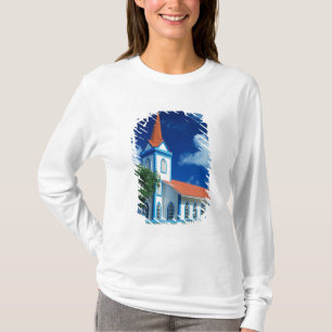 Farbenfrohe Kirche auf der Insel Tahaa T-Shirt