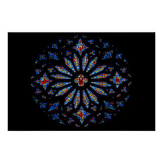 Farbenfrohe Kirche gesteinigt Glas Poster