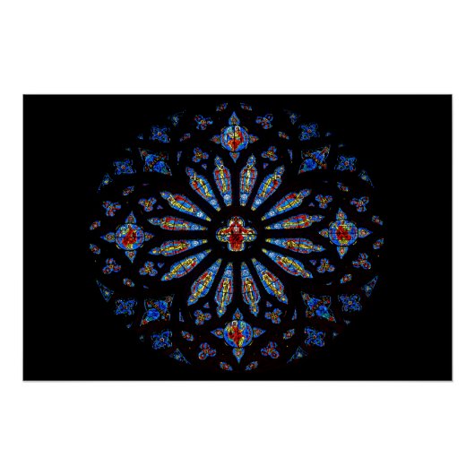 Farbenfrohe Kirche gesteinigt Glas Poster (Vorderseite)